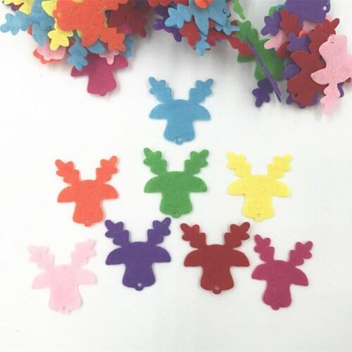 DIY 200pcs Christmas deer Die Cut Felt Sewing Crafts Cardmaking decoration 30mm