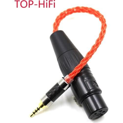 TOP-HiFi UPOCC Single Crystal Silver 2.5 to XLR Cable 2.5mm TRRS Balanced Male to 4pin XLR Balanced Female Audio Adapter Cable