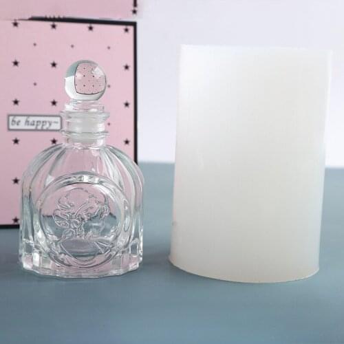 Exquisite Bottle Candle Silicone Mold for Chocolate Pastry and Bakery Accessories Baking Tools Crystal Epoxy Aromatherapy Gypsum
