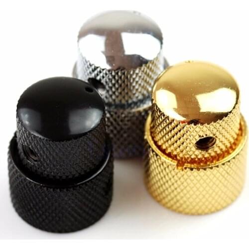 Concentric Dual Knob Metal Dome Potentiometer Cap For Electric Guitar Bass Tone Volume