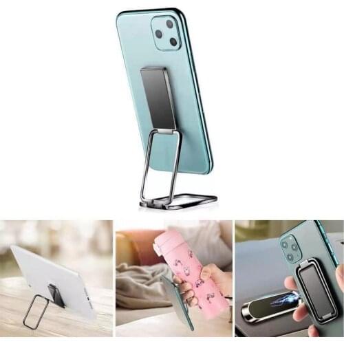 1Pc Double Magic Magnetic Car Phone Holder Stand For IPhone 12 Metal Phone Holder Foldable Desk Stand For Mobile Phone Universal