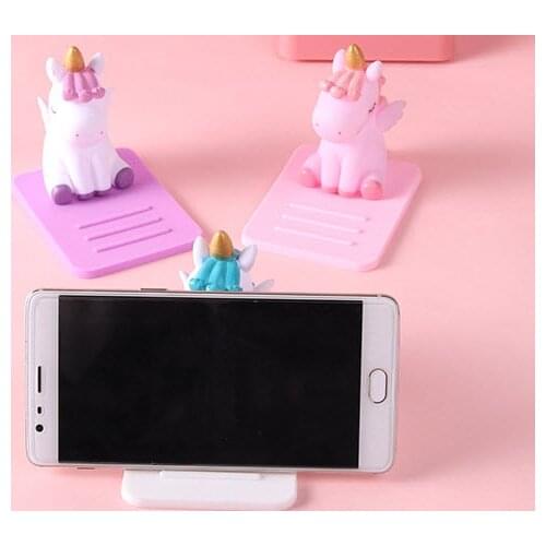 Toy unicorn phone holder Cartoon colorful unicorn cellphone mount Novelty Gift