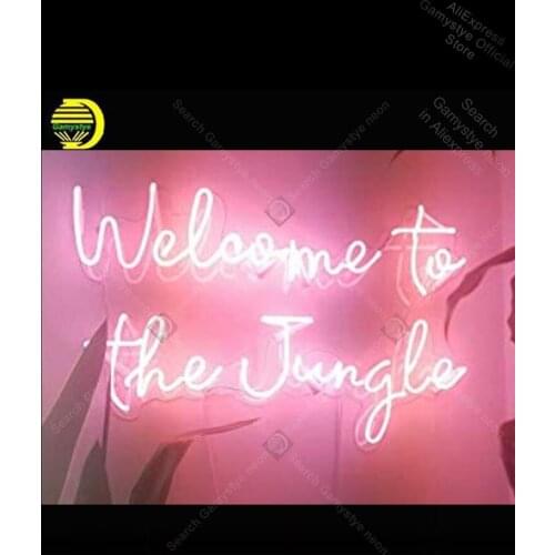 Neon Sign for Welcome To The Jungle Neon Bulb sign handcraft Recreation HOME Light Advertisement Lighting Buffal Neon Bar Lamp