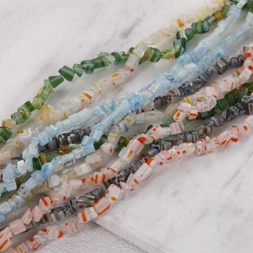 5-8mm Irregular Glass Beads Small Clips Beads Spring Color DIY Jewelry Beads Bracelet Necklace