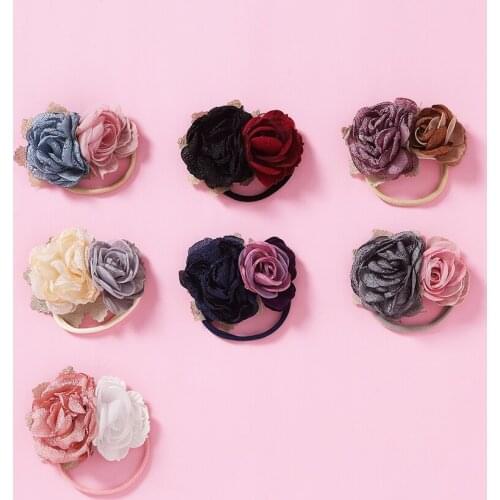 New Chiffon Lace Flower Baby Headband Cute Girl Headbands Kids Girls Hair Band Haarband Accessories Headwear Newborn Head Band