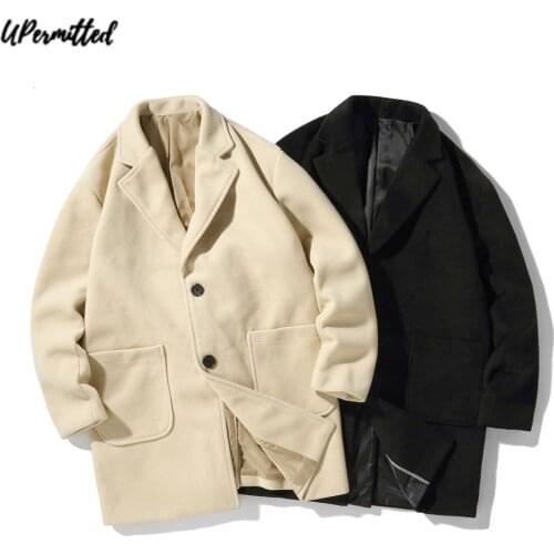 2021 Autunm Winter Mens Women Ins Fashion Woolen Jackets Business Casual Solid Coats Neutral Style Oversize Loose Quality Tops