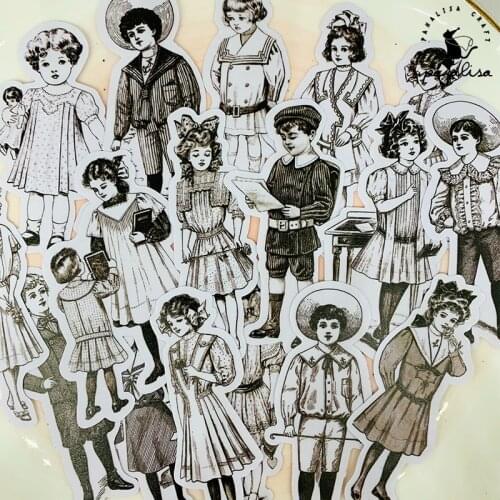 Panalisacraft 17pcs Junk journal Gorgeous vintage stickers paper for Scrapbooking Happy Planner/Card Making/ Journal Project