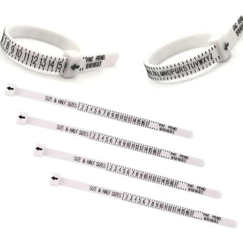 Plastic Ring Size Tool US Size Finger Gauge Adjustable Measures 1-17MM Jewellers Tool