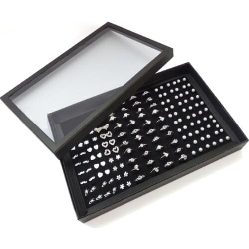 100 Grids Ring Display Box Jewelry Tray Case Portable Jewelry Ring Carrying Tray Holder Necklace Holder Jewelry Case Organizer