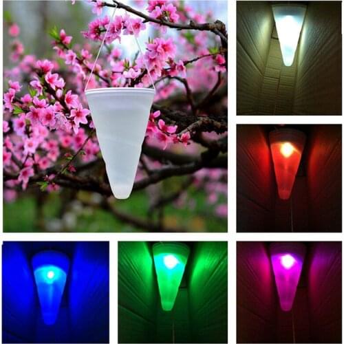Solar LED Conical Lamp Colorful Camping Solar Hanging Lamp Outdoor Waterproof Garden Decorative Lantern Use Garden Lawn