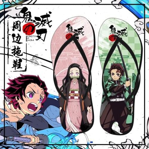 Demon Slayer Cosplay Slippers Kimetsu no Yaiba Kamado Tanjirou Fate Grand Order Summer Slippers One Piece Flip Flops Chaussures