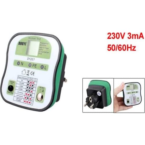 EU Plug LCD Display LED Indicator Light RCD Socket Tester Testing Tool