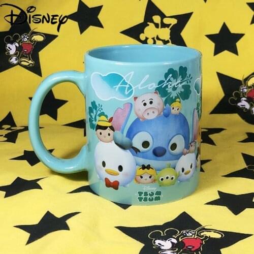 Disney Cute Cartoon Mickey Stitch Three-eyed Ceramic Mug Simple Large-capacity Mug Coffee Cup Collection Cup