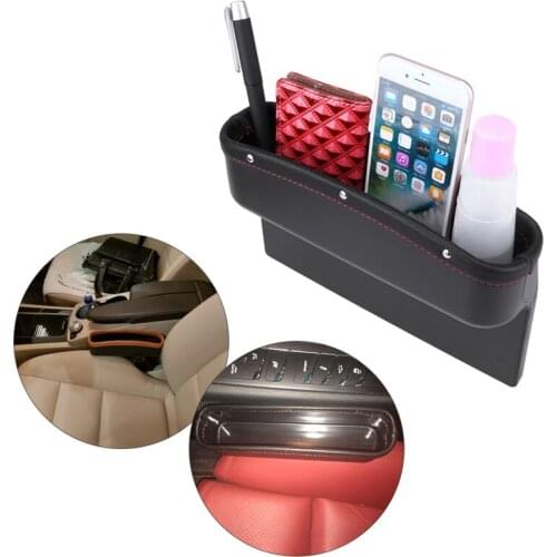 VODOOL Universal PU Leather Car Seat Crevice Pocket Leak-proof Phone Key Wallet Storage Box Car Organizer Seat Side Gap Holder