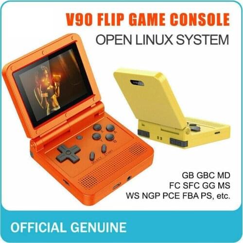 V90 Retro Game Console Flip Linux System Handheld Game Console with16G Built in 2000 Games Video Game Console For PS1 N
