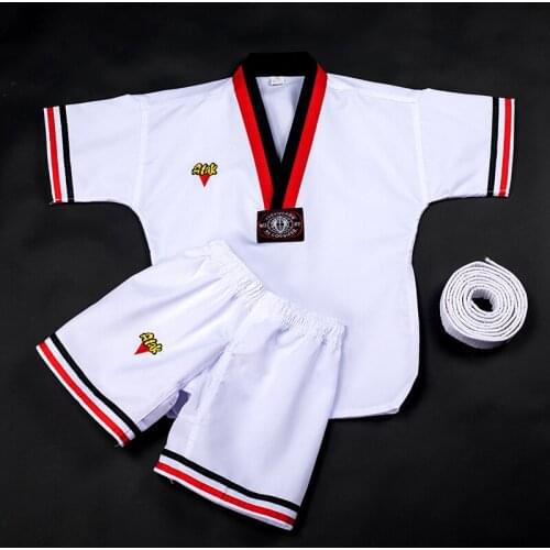 Spring Summer Taekwondo Clothing Children Adult Cotton Polyester Long-sleeved Short-sleeved Men Women Training Clothes