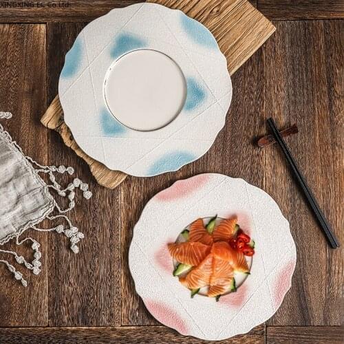Japanese Plate Tableware Ceramic Round Dinner Plate Display Plate Creative Dish Plate Sashimi Platter 11 Inch Display Plate