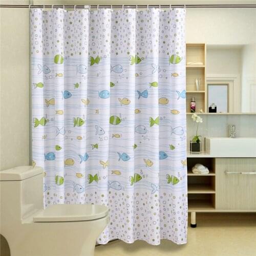 Bubble Fish Kids Shower Curtains for Bathroom Funny Thick Polyester Shower Curtain with Grommets Modern Curtains with Free Hooks
