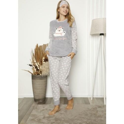 Women Welsoft Fleece Pajamas set Gray 20063