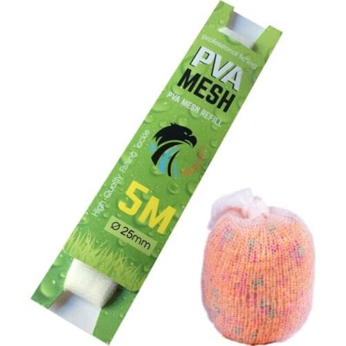 1PC 25mm X 5m 37mm X 5m Carp Fishing PVA Mesh Refill Hair Rig Hook Bait Feeder Boillie Rigging Rig Hook Fishing Lure Set