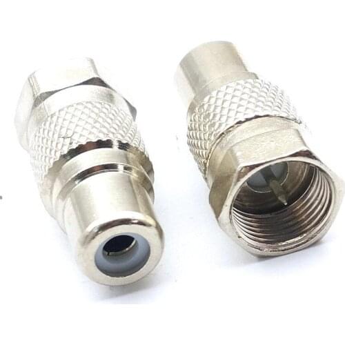 100pcs F Type Male to RCA Female Connector Coax Cable Adapter Video F Male to RCA Female