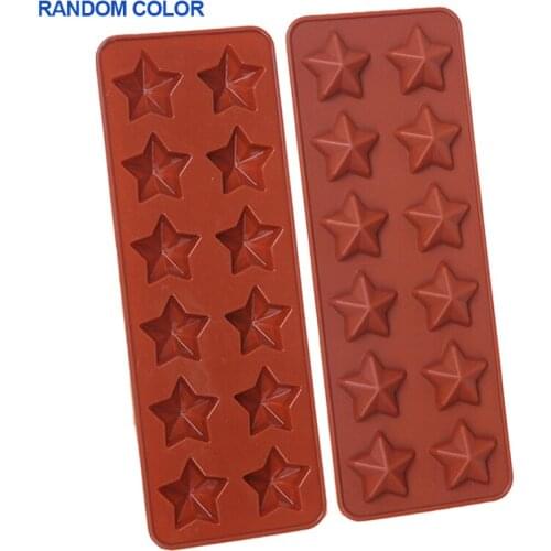 12 Grids Stars Ice Cube Mold Chocolate Candy Pudding Silicone 3D Stars Shape Mould DIY Cake Decorating Supply Ice Cream Tool