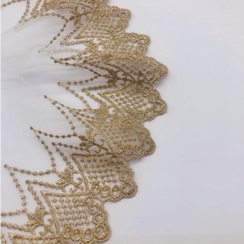 2 Meters Vintage Gold Lace Trims Lace Applique Party Deco Embellishment Accessories Craft DIY Craft 10CM Width