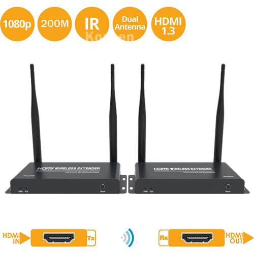 200M Wireless HDMI Extender Transmitter and Receiver Kit with Loop Out 5GHz wifi wireless HDMI ransmitter Receiver kit 1080P