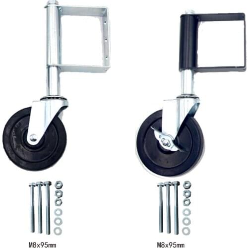 4/5 Inch Heavy Duty Rubber Mute Spring Loaded Gate Caster Door Wheel Home Roller