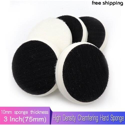 5PCS High Density Chamfering Hard Interface Pad 3 Inch 75mm Sponge Cushion Pad Sander Protection Pad for Polishing & Grinding