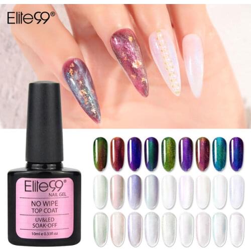 Elite99 10ml No-Wipe Top Coat Magic Chameleon Gel Nail Polish Black Color Needed Semi-permanent UV Varnish Nail Art Manicure Gel