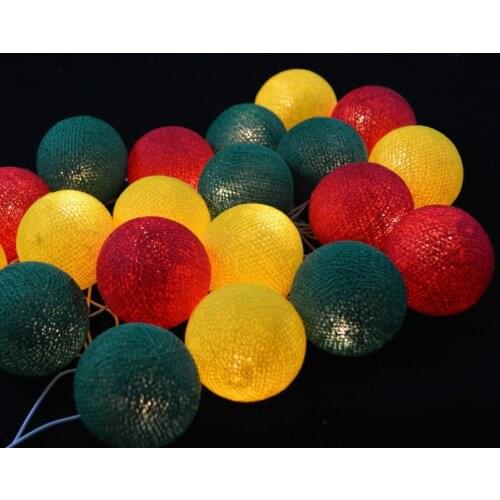 3M 20pcs/set santa mixed Green, Yellow, Red Cotton Balls String Lights Fairy twinkle bulb ,Home/Patio Weddings XMAS Decoration