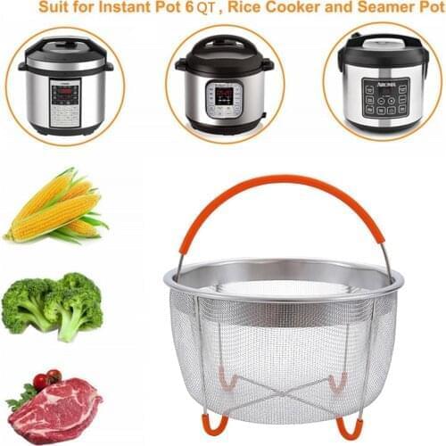 Steamer Basket Multifunction Sturdy Steamer Insert Basket for 6qt Pressure Cooker with Silicone Handle