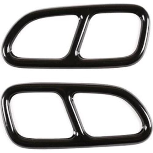 Car Exterior Exhaust Pipe Muffler Cover,Stainless Steel Rear Bumper Cylinder Exhaust Pipe Cover for Mercedes-Benz