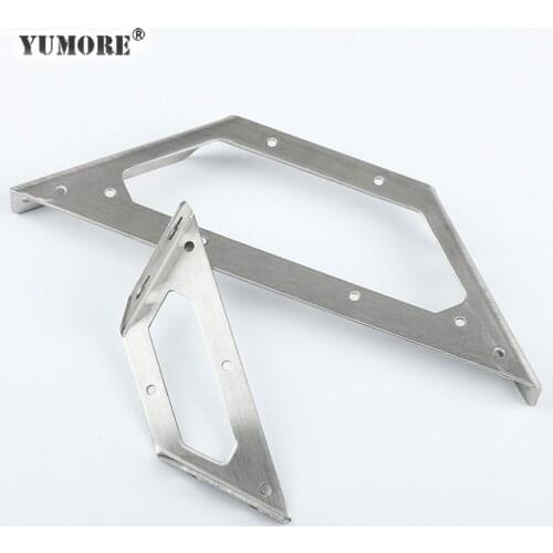 YUMORE 2Pcs Stainless Steel Furniture Connector Corner Bracket Three Sides Fixed Angle Shelf Support Bracket Cabinet Hardware