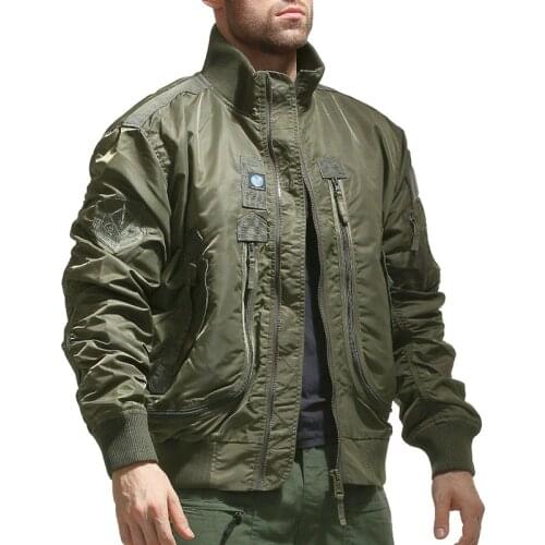 Bomber Jacket Men Windbreaker Military Streetwear Army Flight Jackets Baseball Tactical Coat Stand Up Collar Chaqueta Hombre