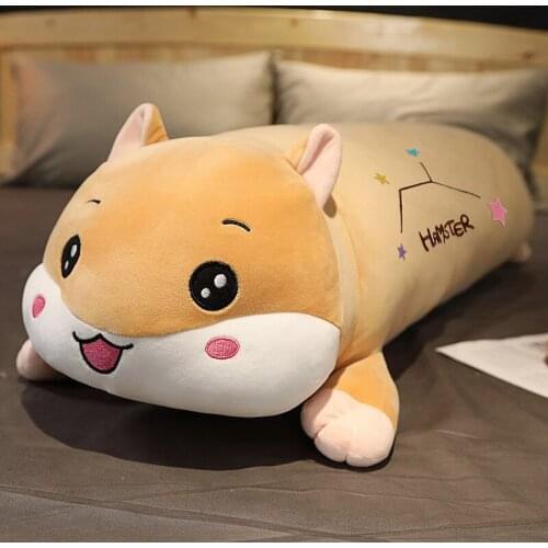 60-120cm Soft Love Hamster Plush Pillow Stuffed Cute Animal Cushion Chinese Toy Doll Birthday Gift Kid
