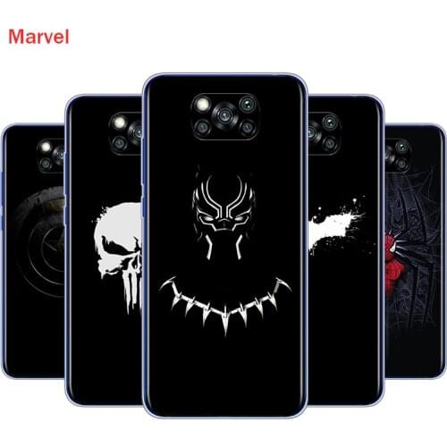 Marvel Dark For Xiaomi Poco X3 NFC M2 X2 F2 F3 C3 M3 F1 Pro Mi Play Mix 3 A3 A2 A1 6 5 Lite Soft Phone Case