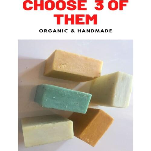 Soap Organic Handmade Natural Antiseptic Donkey & Goat Milk Sulfur Seawed Snail Slime 3x120G. Set Of Three Mix Pieces