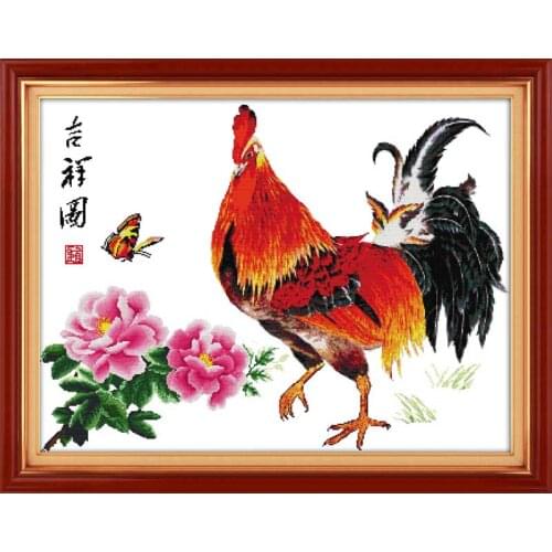 Lucky picture cross stitch kit 14ct 11ct pre stamped canvas cross stitching animal lover embroidery DIY handmade needlework