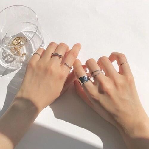 New Fashion Elegant Punk Metal Geometric Knot Rings For Women Girls 8pcs/lot Knit Mid Finger Knuckle Suit Rings Party Jewelry