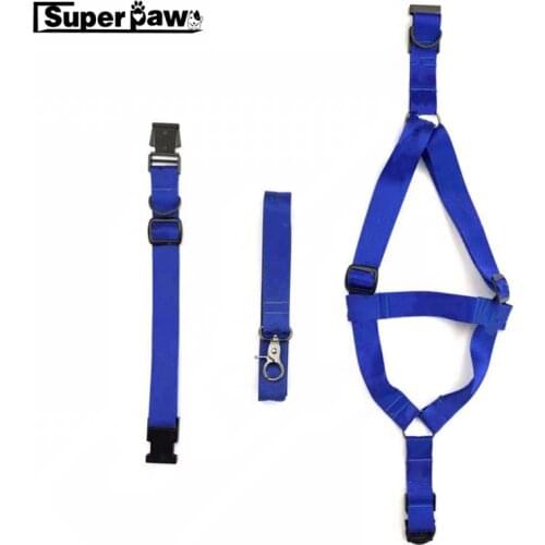 New Pet Dog Adjustable Harness Leash Collar Set for Small Medium Large Dogs Outdoor French Bulldog Pug Dropshipping YBL06