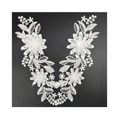 Hugely Popular! High Quality white flower Fabric Lace Ribbon Fashion air Phoenix Tail DIY Wedding dress and Costume performance