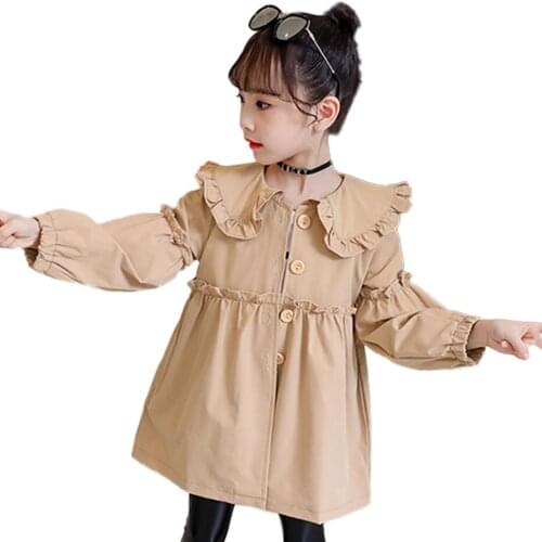 Coat For Girl Solid Color Outerwear Coat Girl Casual Style Outerwear For Children Spring Autumn Childrens Clothes