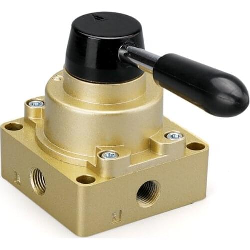 HV-02/03/04 Pneumatic Rotary Lever Hand Valve 3 Position 4 Way Air Control Valve