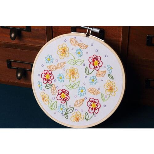 European style embroidery flower and grass material package, needle and thread set, free embroidery bandage