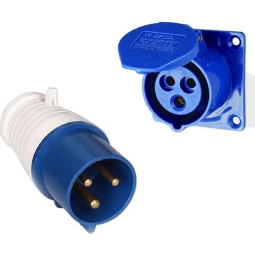 32A 3Pin Industrial Combination Plug Socket 220V Assembly Power Connecting Industrial Plug Socket
