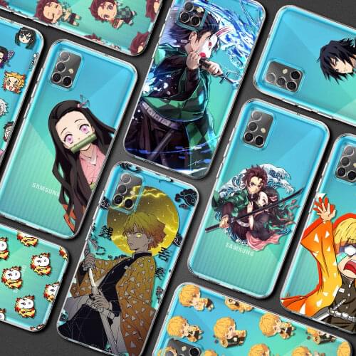 Cartoon Demon Blade Anime Clear Phone Case for Samsung Galaxy A51 A71 A21s A31 A12 A52 A32 4G A72 A42 5G A41 A91 A11 A02s Cover