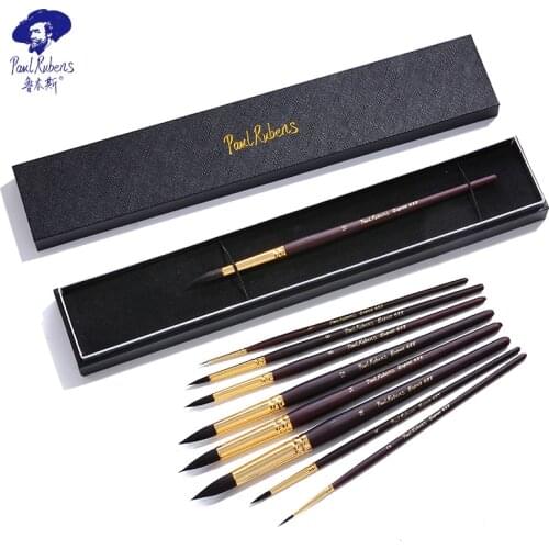 Pual Rubens Artist Grade Watercolor Brush Squirrel Hair Multi-size Professional Paint Brush for Watercolors Oil Acrylic Gouache