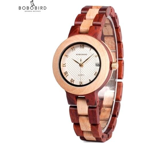Reloj mujer BOBO BIRD Women Watches Japan Movement Timepieces Wooden Band Quartz Wood Watch for Women C-M19